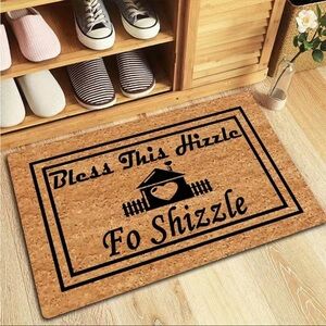 Bless This House Doormat Cork Look Rubber Backed